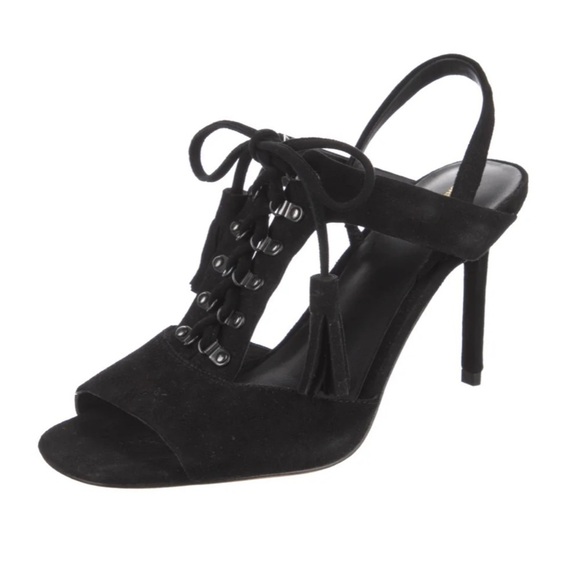Diane Von Furstenberg Arabella Suede Lace up Heels - Picture 1 of 9